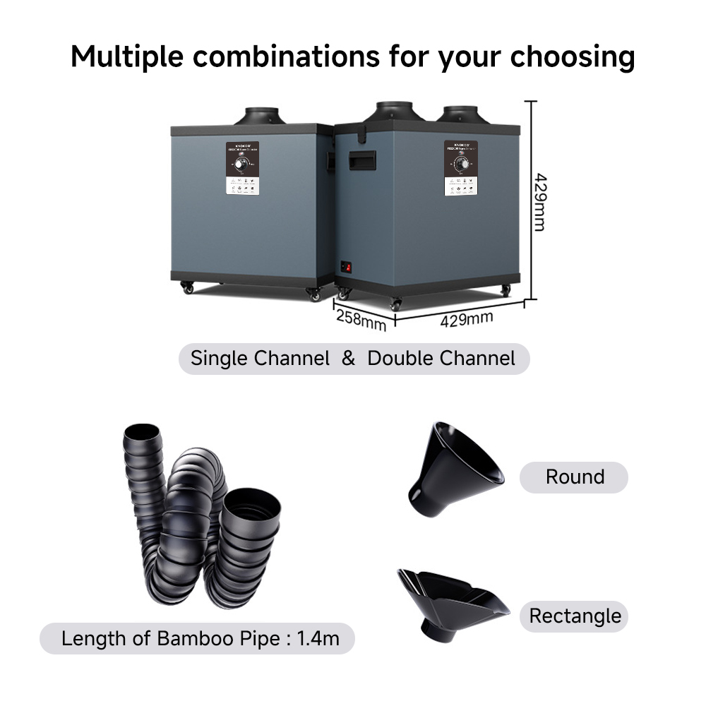 KNOKOO FES200K High Power Sold - Fume Extractor Laser ulasan dan harga